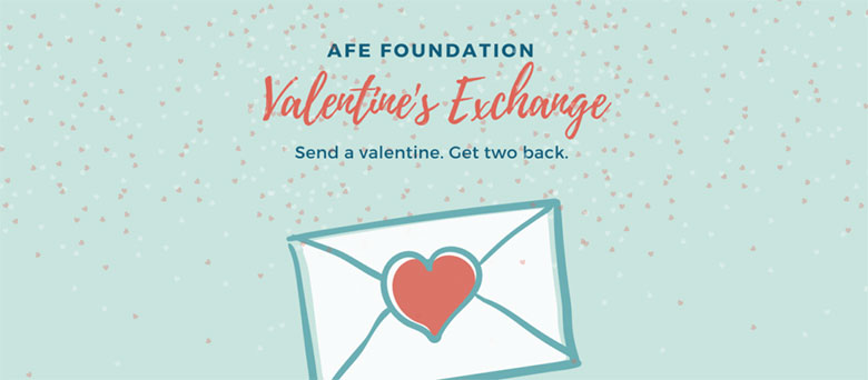 Valentine's Exchange heart on envelope