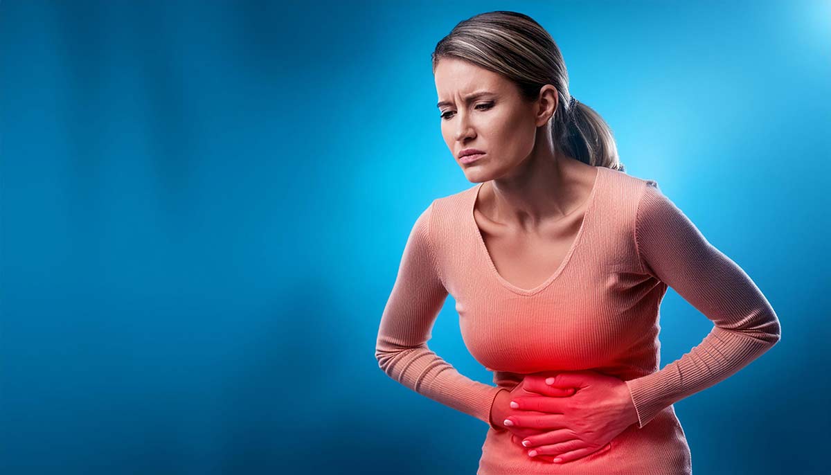 Women suffering from gastrointestinal discomfort.